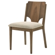 Pemberly Row Mid-Century Fabric Upholstered Seat Dining Chairs in Walnut