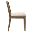 Pemberly Row Mid-Century Fabric Upholstered Seat Dining Chairs in Walnut
