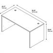 Pemberly Row 60W x 30D Office Desk in Natural Cherry - Engineered Wood