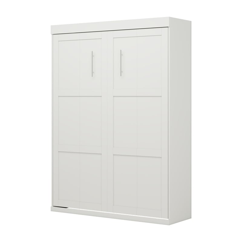 Pemberly Row Modern Queen Murphy Bed 65-inch Space-Saving in White