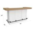 Pemberly Row Set of 3 Quartz Inserted Dining Bar & Spindle Back Swivel Barstools