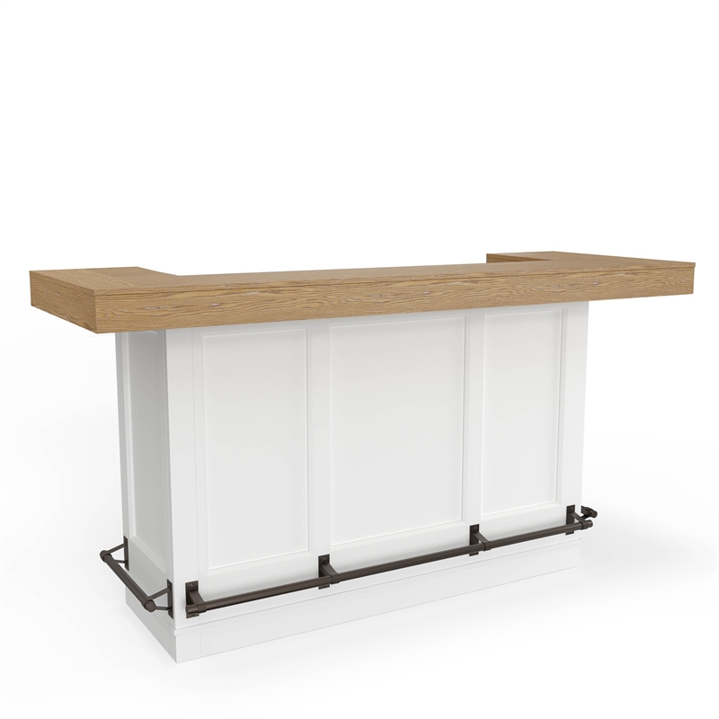 Pemberly Row Set of 3 Quartz Inserted Dining Bar & Spindle Back Swivel Barstools