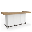 Pemberly Row Set of 3 Quartz Inserted Dining Bar & Spindle Back Swivel Barstools