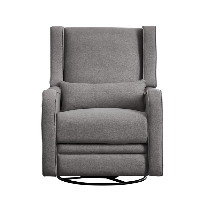 Pemberly Row Glider Power Recliner Nursery Rocking Swivel Chair in Harbor Gray