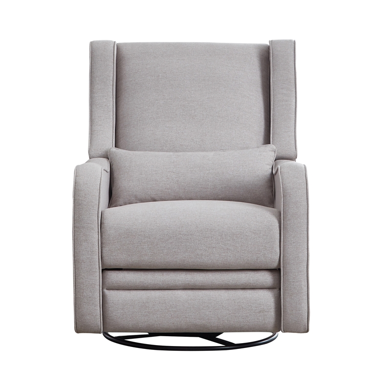 Pemberly Row Pearl River Gray Glider Power Recliner Nursery Rocking Swivel Chair