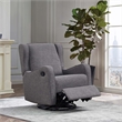 Pemberly Row Glider Manual Recliner Nursery Rocking Swivel Chair in Steel Gray