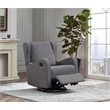 Pemberly Row Glider Manual Recliner Nursery Rocking Swivel Chair in Steel Gray