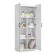 Pemberly Row Contemporary Engineered Wood Storage Cabinet in White