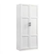 Pemberly Row Contemporary Engineered Wood Storage Cabinet in White