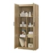 Pemberly Row Contemporary Engineered Wood Storage Cabinet in Light Wood