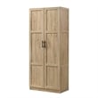 Pemberly Row Contemporary Engineered Wood Storage Cabinet in Light Wood