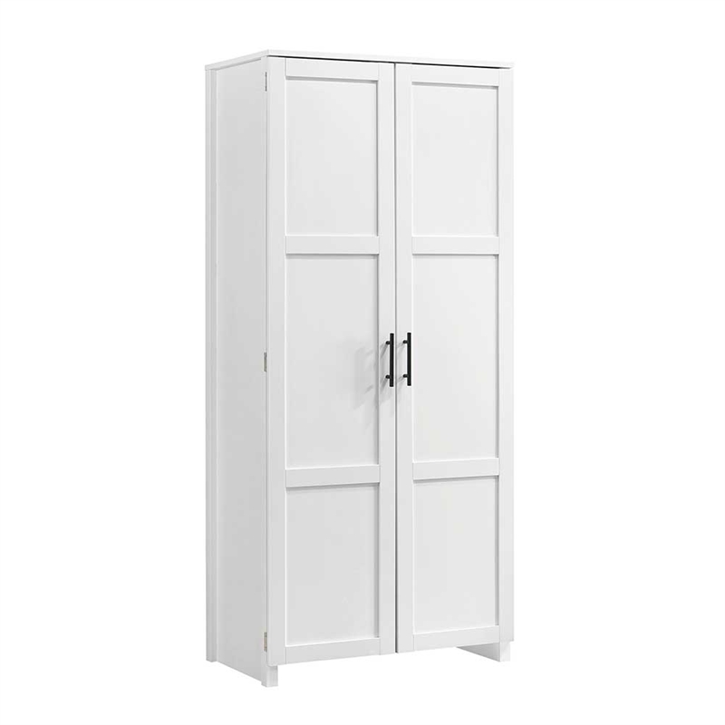 Pemberly Row Contemporary Engineered Wood Pantry in White Finish