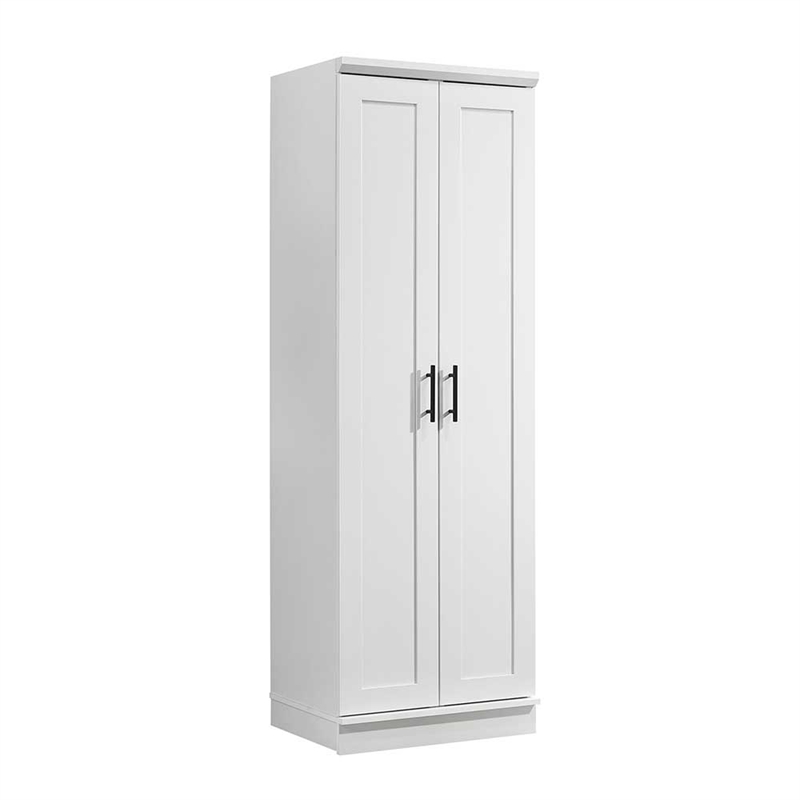 Pemberly Row Contemporary Engineered Wood Storage Cabinet in White