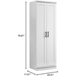 Pemberly Row Contemporary Engineered Wood Storage Cabinet in White