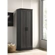 Pemberly Row Engineered Wood Storage Cabinet in Dark Wood/Graphite Black