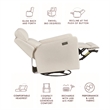 Pemberly Row Fabric Glider Power Recliner Nursery Rocking Swivel Chair in Cream