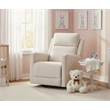 Pemberly Row Fabric Glider Power Recliner Nursery Rocking Swivel Chair in Cream