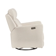 Pemberly Row Fabric Glider Power Recliner Nursery Rocking Swivel Chair in Cream
