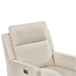 Pemberly Row Fabric Glider Power Recliner Nursery Rocking Swivel Chair in Cream