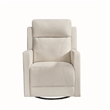 Pemberly Row Fabric Glider Power Recliner Nursery Rocking Swivel Chair in Cream