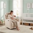 Pemberly Row Glider Power Recliner Nursery Rocking Swivel Chair in Tan Brown
