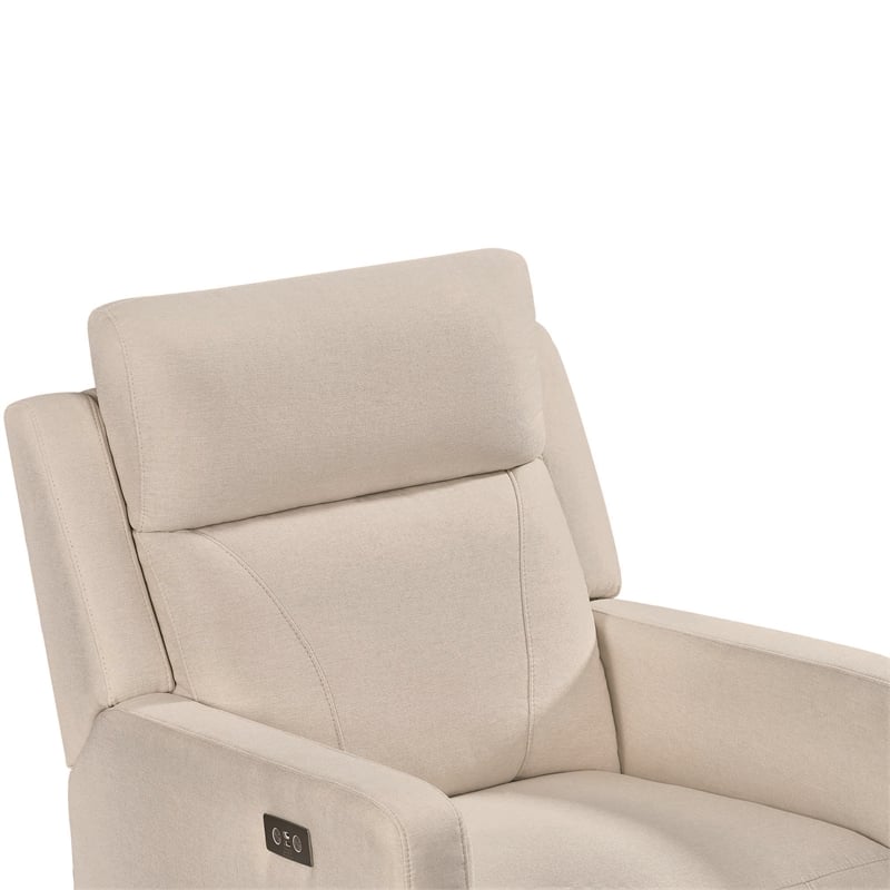 Pemberly Row Glider Power Recliner Nursery Rocking Swivel Chair in Tan Brown
