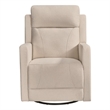 Pemberly Row Glider Power Recliner Nursery Rocking Swivel Chair in Tan Brown