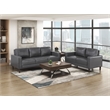 Pemberly Row Contemporary Faux Leather Upholstered Sofa in Dark Gray