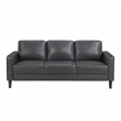 Pemberly Row Contemporary Faux Leather Upholstered Sofa in Dark Gray