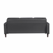 Pemberly Row Contemporary Faux Leather Upholstered Sofa in Dark Gray