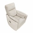 Pemberly Row Corduroy Swivel Glider Reclining Chair in Beige