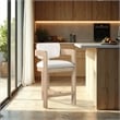 Pemberly Row Contemporary Counter Height Ultra Luxe Cream Velvet Stool