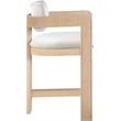 Pemberly Row Contemporary Counter Height Ultra Luxe Cream Velvet Stool