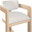 Pemberly Row Contemporary Counter Height Ultra Luxe Cream Velvet Stool