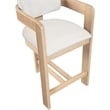 Pemberly Row Contemporary Counter Height Ultra Luxe Cream Velvet Stool