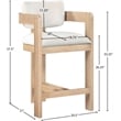 Pemberly Row Contemporary Counter Height Ultra Luxe Cream Velvet Stool