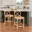 Pemberly Row X-Back Counter Stool in Unfinished Solid Rubberwood