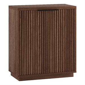 Pemberly Row Modern 27.75&quot Satin Walnut MDF/PVC Accent Cabinet