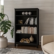 Pemberly Row Solid Pine Wood Classic Bookcase - Black Finish 48