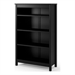Pemberly Row Solid Pine Wood Classic Bookcase - Black Finish 48