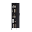 Pemberly Row 15 Single Locker Storage Cabinet with 5 Adjustable Shelves in Black