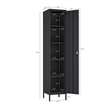Pemberly Row 15 Single Locker Storage Cabinet with 5 Adjustable Shelves in Black