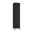 Pemberly Row 15 Single Locker Storage Cabinet with 5 Adjustable Shelves in Black