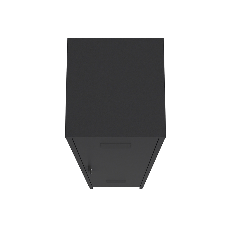 Pemberly Row 15 Single Locker Storage Cabinet with 5 Adjustable Shelves in Black