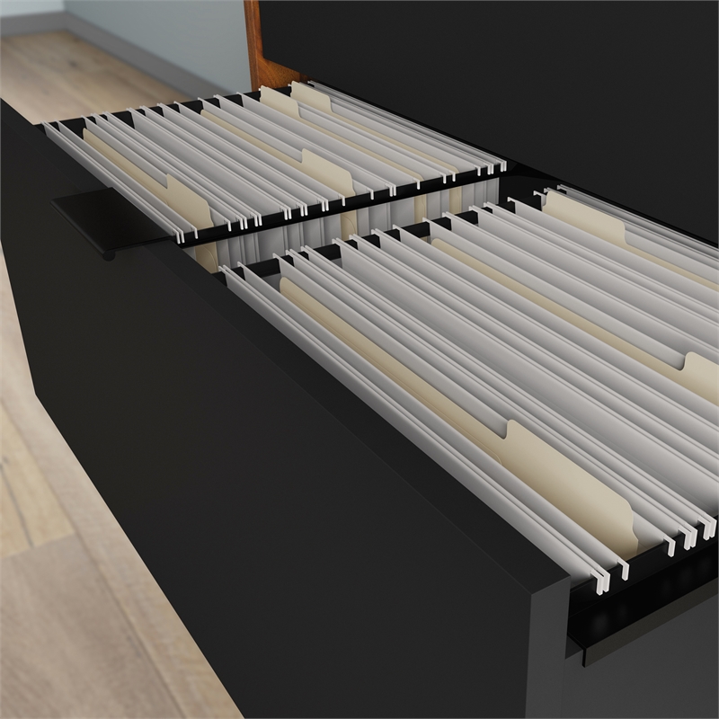 Pemberly Row Engineered Wood Computer Cabinet in Grand Walnut