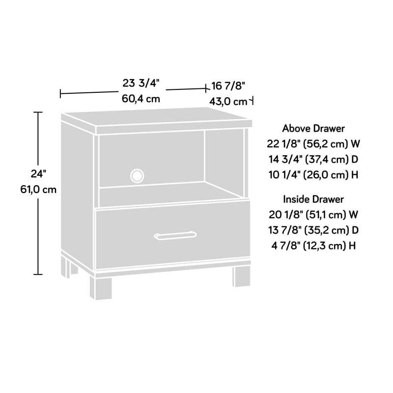 Pemberly Row Contemporary Engineered Wood Night Stand in Timber Oak