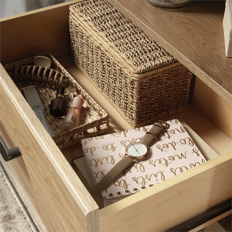 Pemberly Row Contemporary Engineered Wood Night Stand in Timber Oak