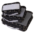 Pemberly Row Traditional Polyester 3 Piece Packing Cubes Set in Black