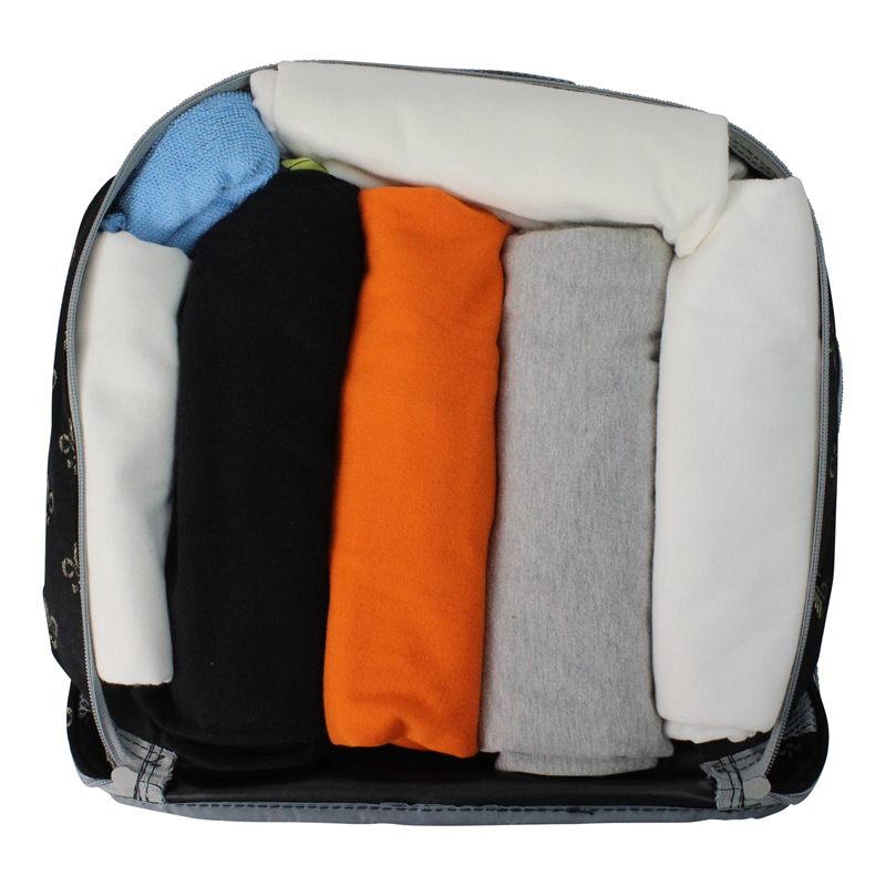 Pemberly Row Traditional Polyester 3 Piece Packing Cubes Set in Brown