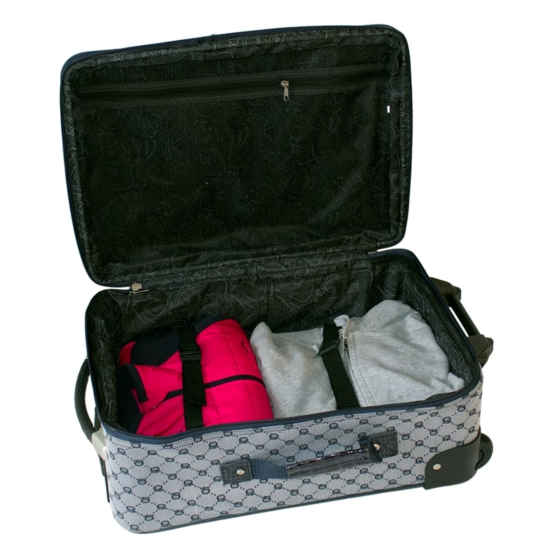 Pemberly Row Traditional Polyester 4-Piece Luggage Set in Navy